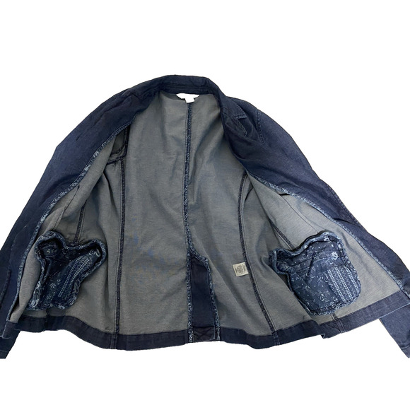 Sundance Catalog Dark Denim Blazer Womens Size 4 Casual Hipster Sport Coat - Picture 7 of 14